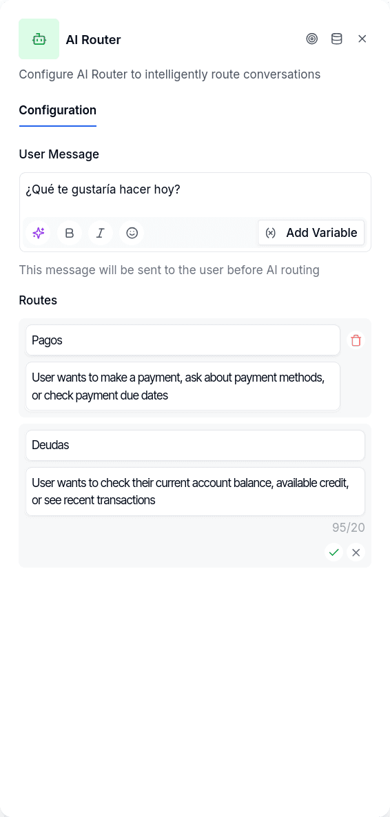 AI Router configuration