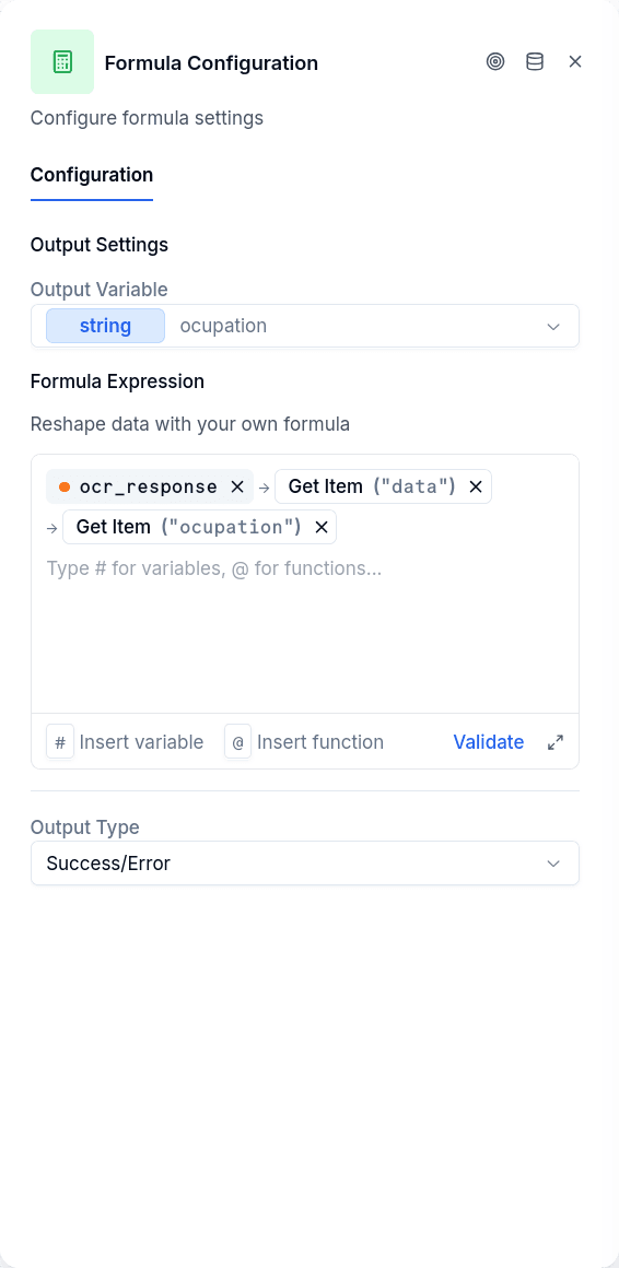Formula expression example
