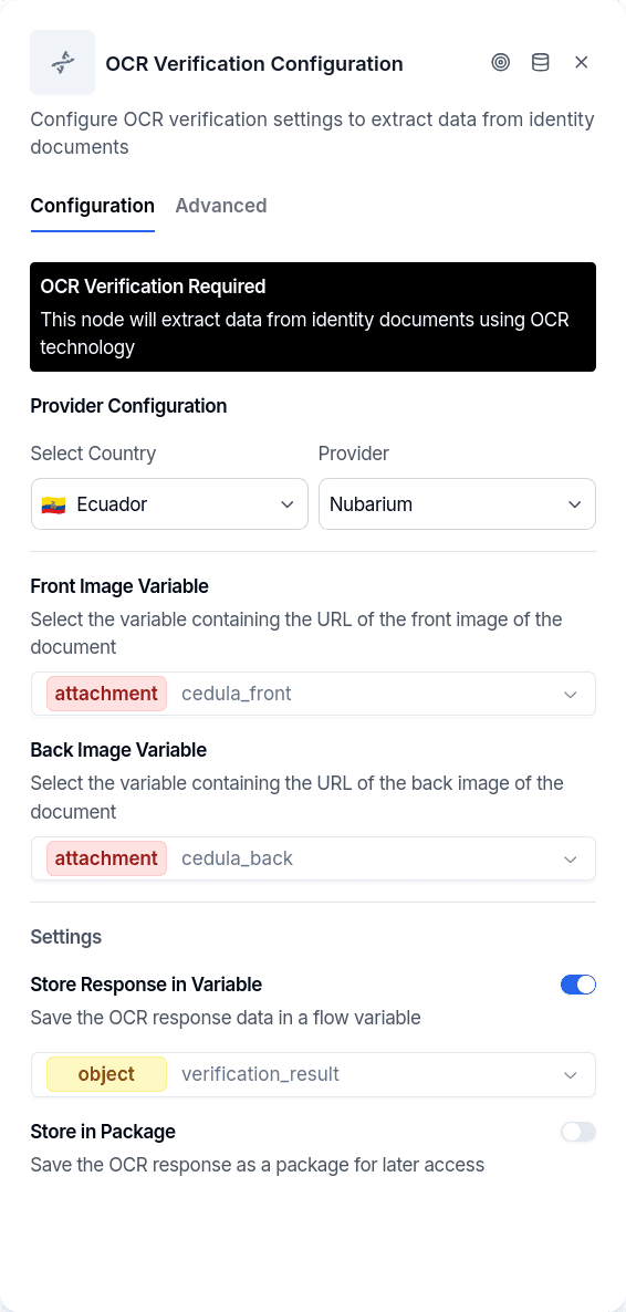 Configuration tab