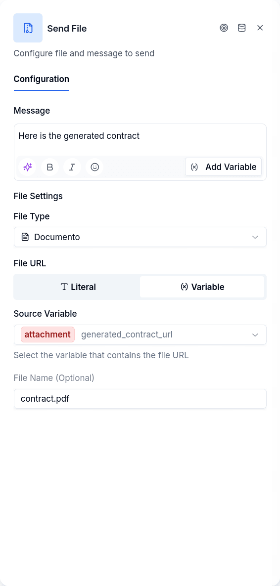Send File configuration