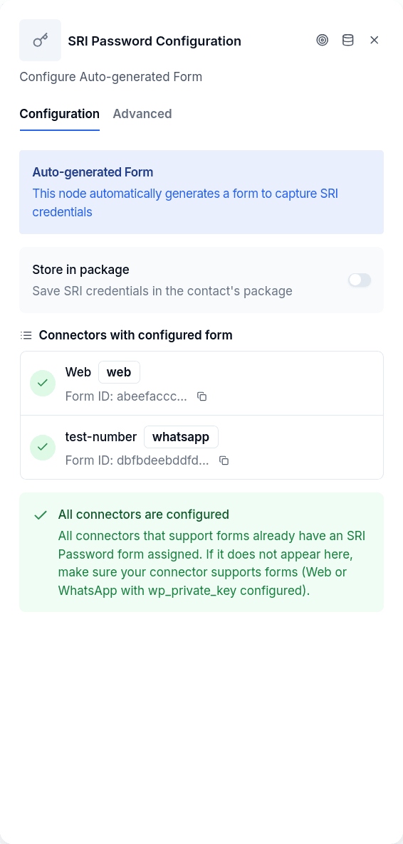 SRI configuration